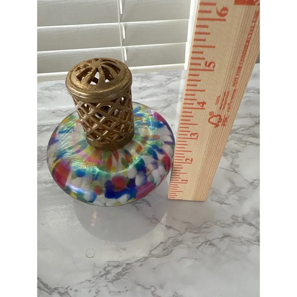 Vintage Iridescent Confetti Artisan Handcrafted Catalytic Fragrance Lamp Gold